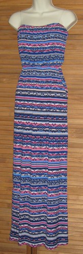 Three Pink Hearts Trixxi Sleeveless Blue Maxi Dress Gown Size JR M&L NWT #CL167 - Picture 1 of 5