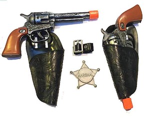 Kids-Waco-Marshal-2-Clicker-Gun-Holster-Set-w-Belt-amp-badge-ant