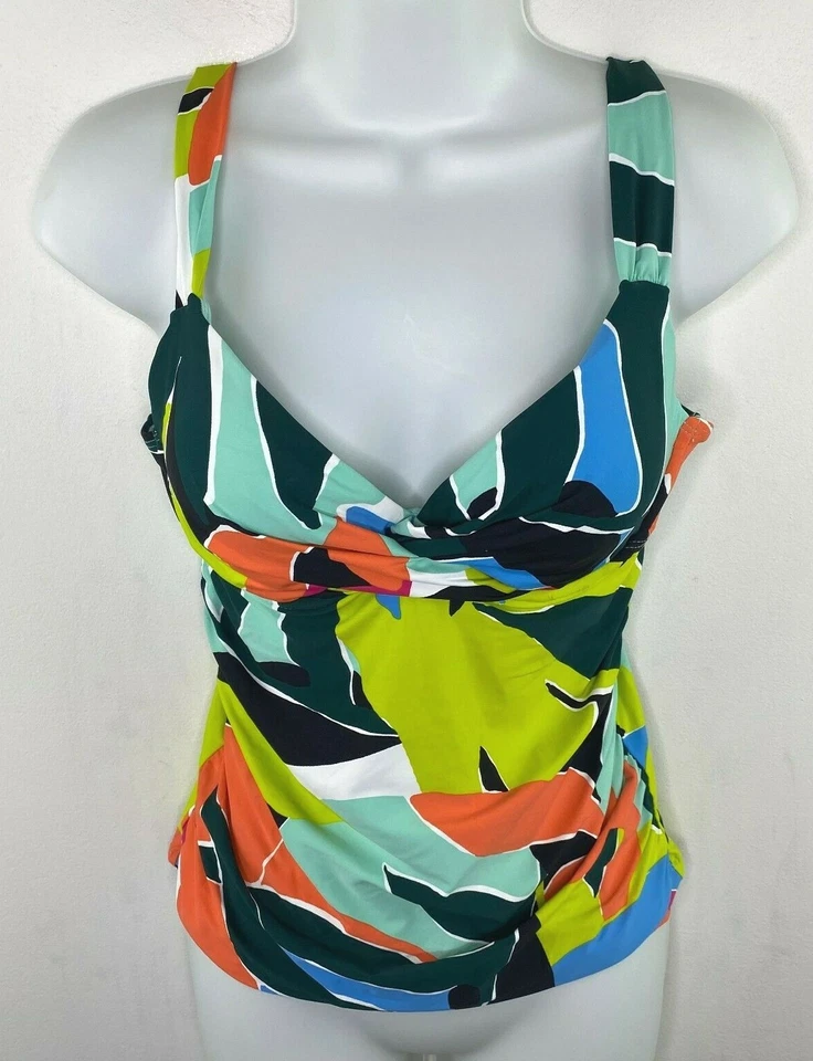Tankini de natación Anne Cole $74 estampado torcido delantero con aros talla 34B/32C Foto 2 de 4