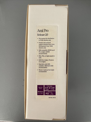 Lotus Ami Pro Version 2.0 Amipro Word Processor Vintage PC Windows 1991 NOS DOS - Picture 4 of 4