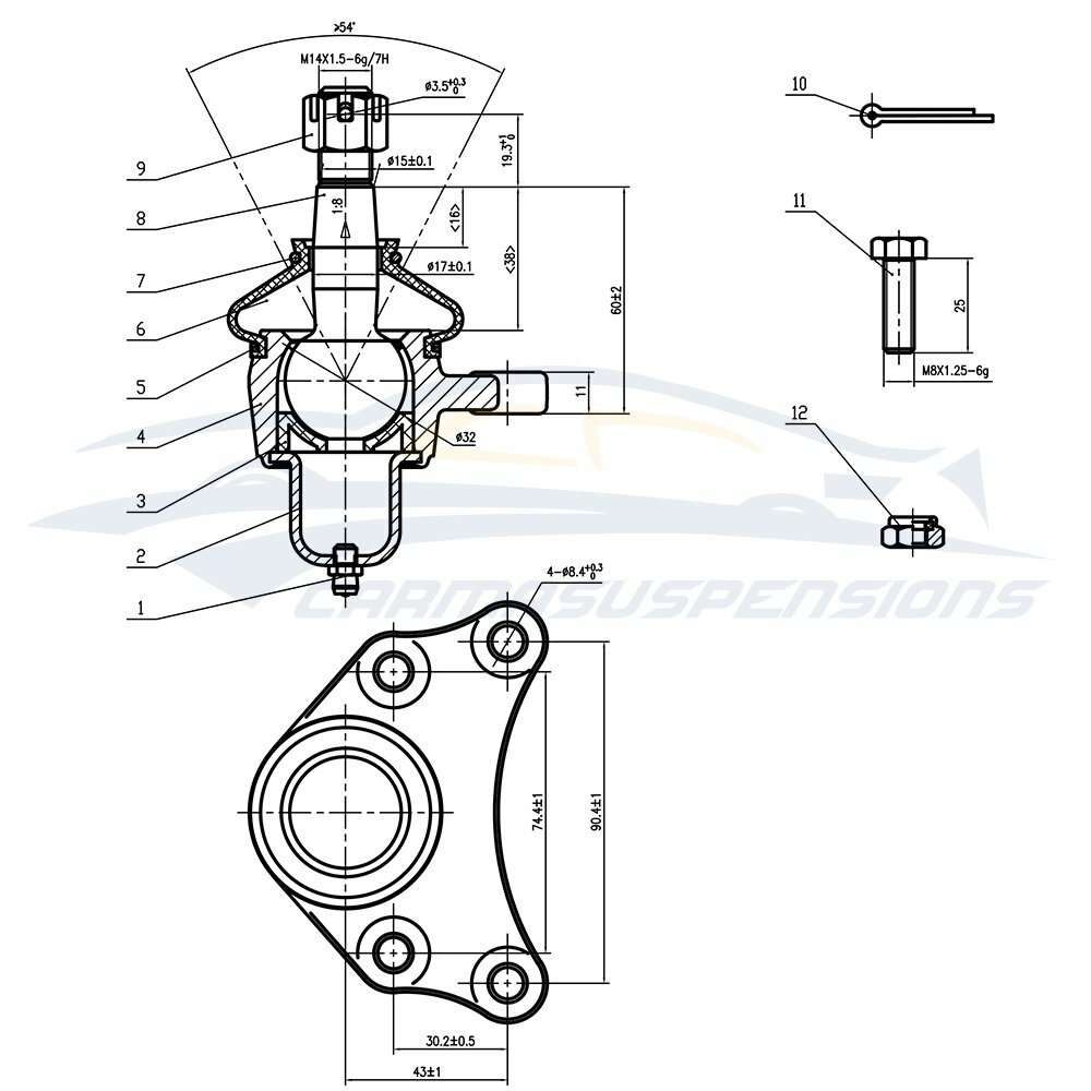 For 1989-1995 Toyota Pickup RWD 12pcs Steering Tie Rod Ends