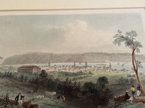 WH BARTLETT antiker Gravurdruck 1830 Fredericton Neu Braunschweig, Kanada - Bild 7 von 9