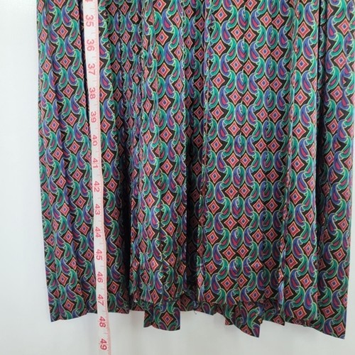 Vintage 80's Talbots Women' Sz 6 Geometric Jewel High neckline Maxi Dress Modest - Picture 9 of 14