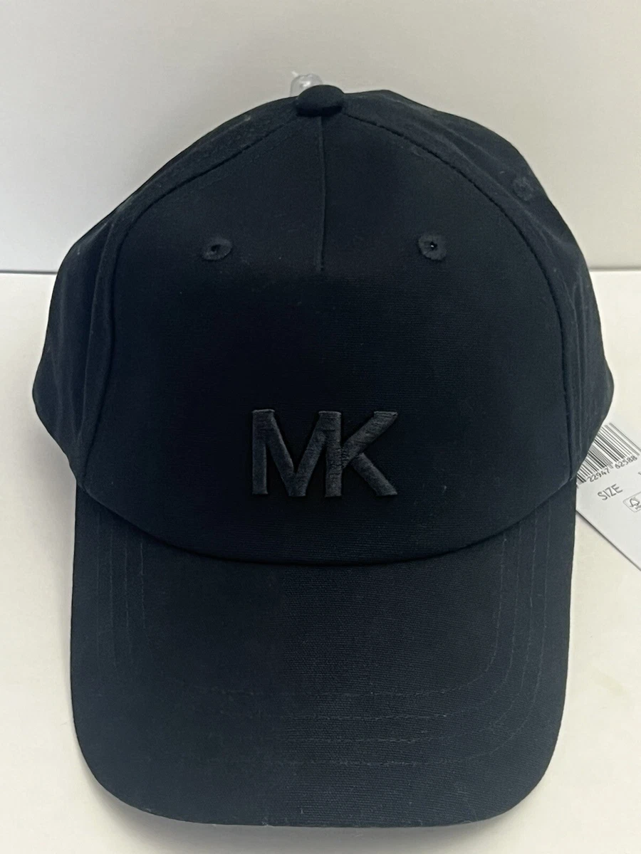 NEW NWT MICHAEL KORS MK Monogram Embroidered Logo Black Baseball 
