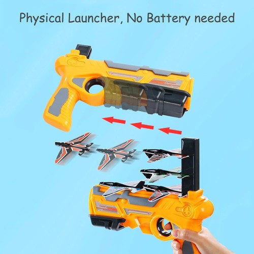 Airplane Launcher Airplane Toys for Kids plane Catapult Gun Shooting Outdoor Toy - Picture 5 of 8