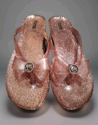 Michael Kors Harmony Glitz Rosa Glitzer Sandalen Größe 8