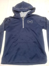 Under Armor Youth Coldgear Quarter Zip Pullover Hoodie Blue X-Storm.