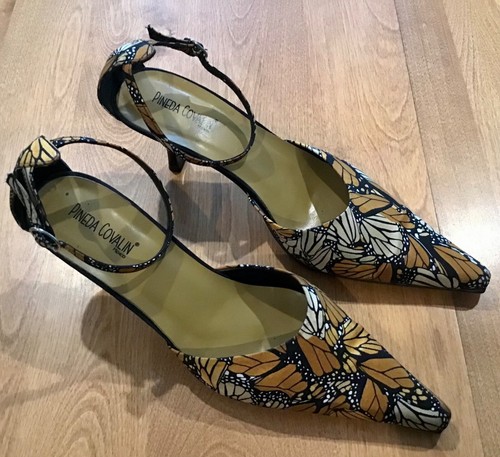 PINEDA COVALIN MEXICO MARIPOSA MONARCH BUTTERFLY FOR DISPLAY ONLY HEEL SHOES - Picture 2 of 12