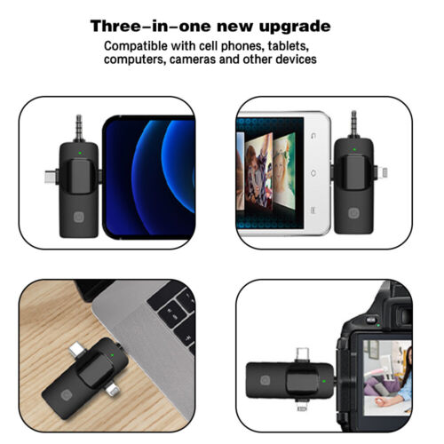 Lavalier Microphone Wireless Audio Video Recording Mini Mic For Android/iPhone - Picture 3 of 14