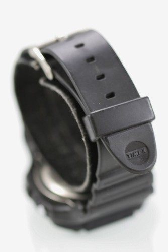 Timex RAM Shock Indiglo Reloj Hombre Negro 30m Alarma Cron Luz Fecha Cuarzo - Imagen 3 de 6