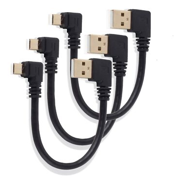 Right Angle Micro USB Cable Short USB to Micro USB Charging Cable 90 Degree U...