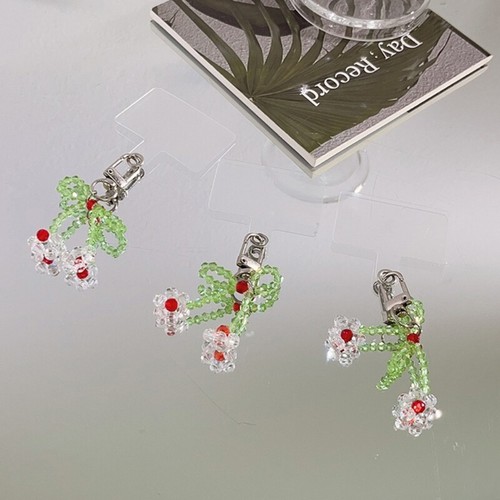 Bowknot Flower Pendant Keychain Beaded Phone Charm Detachable Bows Phone Lanyard - Zdjęcie 5 z 8