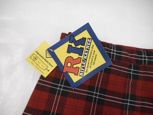 Girls R/K Red & Black Plaid Box Pleat Uniform Skort Size 3 - Picture 5 of 6