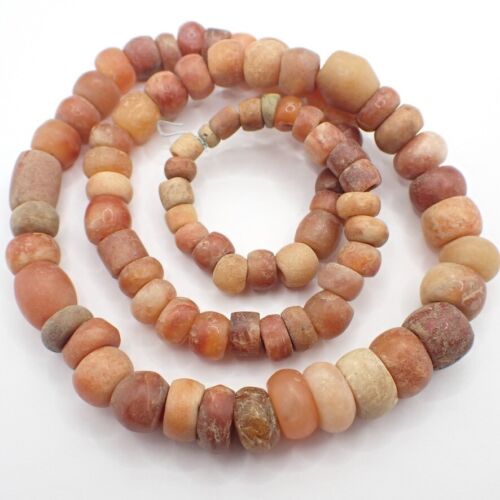 22" hebra antigua Sahara neolítica ágata cuentas de piedra tribal antiguo comercio africano - Imagen 2 de 7