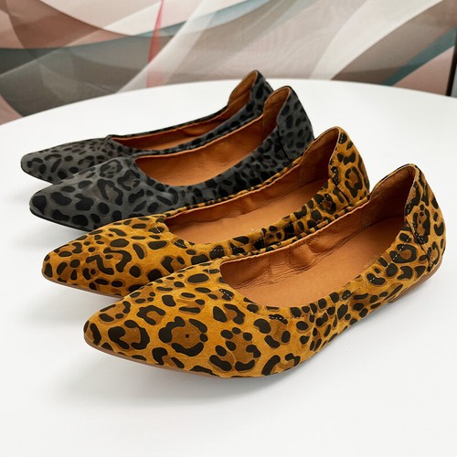 Neu Retro flache Damenschuhe Mary Jane Echtleder spitz zulaufend große Größe