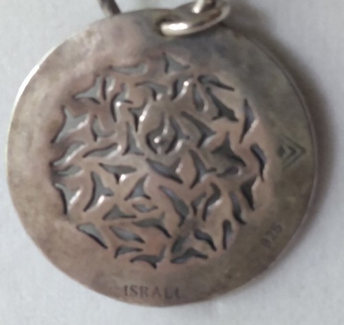 Jewish Necklace BLK Leather Sunburst Filigree 925 Silver Silpada Shema Yisrael - Picture 6 of 10