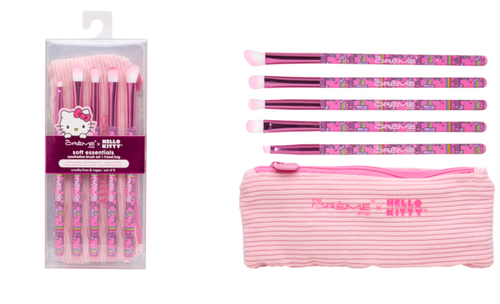 The Crème Shop x HELLO KITTY SOFT ESSENTIALS LIDSCHATTENPINSEL 5er Set mit REISE