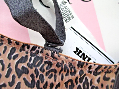 VICTORIA'S SECRET PINK Super Push-Up Bra Leopard VS 34C 34D 38B 38C 38D 40B 40DD - Picture 8 of 9
