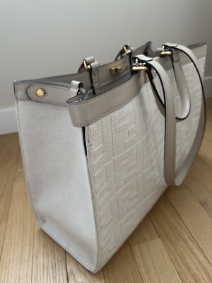 Fendi Medium FF Beige Canvas Peekaboo X-Tote | eBay