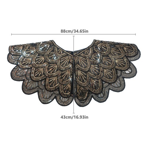 Flapper Cover Women 1920s Bolero Up Sequins Shawl Wraps Vintage Evening Cape NEW - Picture 2 of 29
