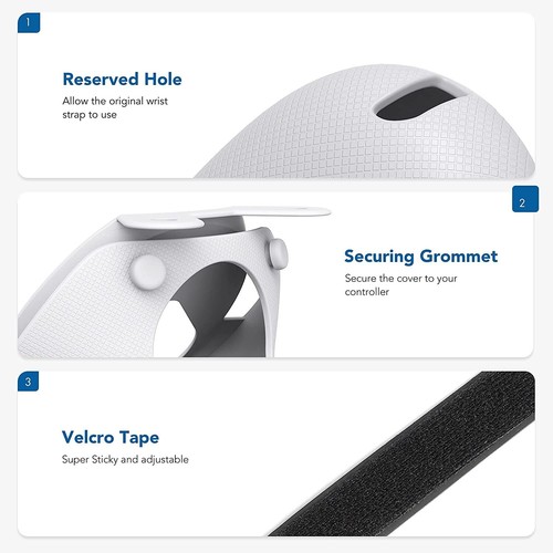 KIWI Design Controller Griffe kompatibel mit Meta / Oculus Quest 2 weiß - Bild 5 von 7