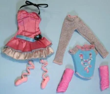 2009 FASHION PAK R4251 BARBIE DOLL Fashionista BALLET tutu DRESS SILVER TIGHTS +
