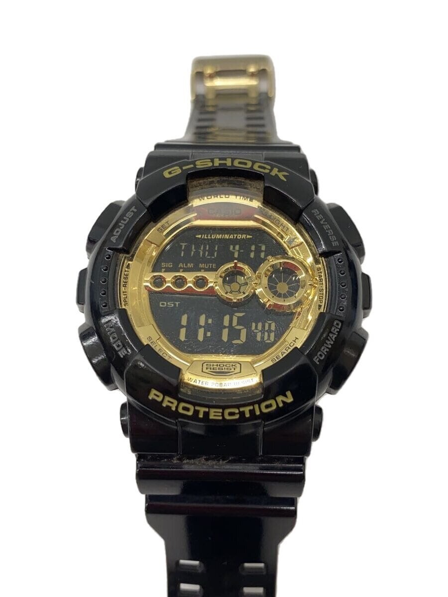CASIO G-SHOCK GD-100GB-1JF Black/Gold Resin Quartz Digital