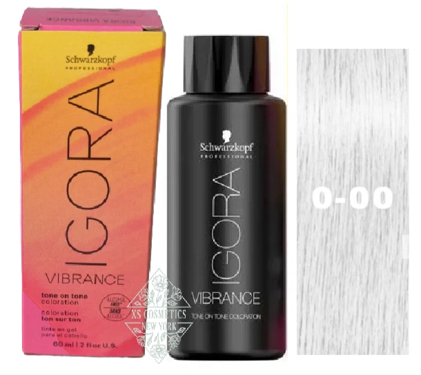 2 x Schwarzkopf Igora Vibrance tono sobre tono color sin alcohol 0-00 transparente 2 oz Foto 2 de 2