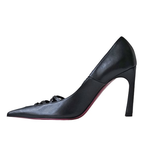 ZAPATOS CQ COUTURE ITALY PERSONALIZADOS 9 CM ZAPATOS TACÓN STILETTO CUERO PUNTIAGUDO NEGRO 35-45 - Imagen 4 de 4