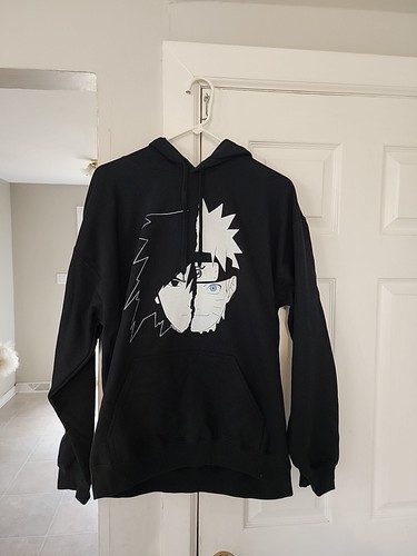 Ripple Junction x Naruto Shippuden &amp; Sasuke Split Face Anime  Hoodie. Large