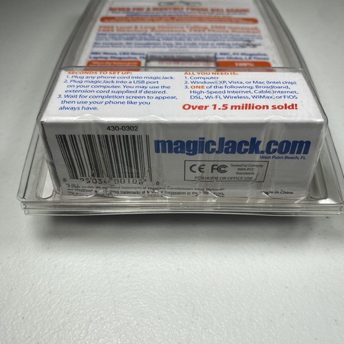 New Magic Jack A921 USB Phone Jack 430-0302 Brand New & Sealed - Photo 7/7