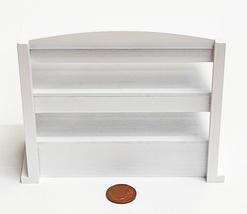 Puppenstube Holz Vitrinenregal weiß bemalt Maßstab 1:12 Miniatur Pn Tumdee - Bild 2 von 7