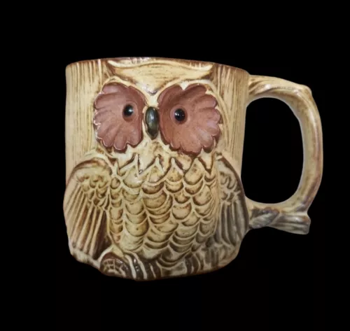 Vintage Owl Coffee Mug Japan Anthropomorphic