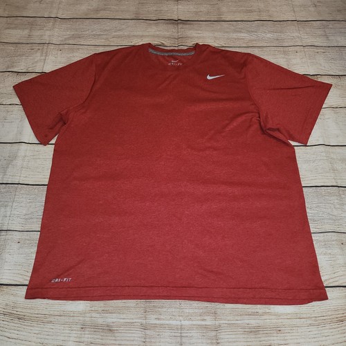 Nike Shirt Mens XL Dri-Fit Fitness Gym Workout T-shirt Athletic Crewneck Red - Picture 13 of 24