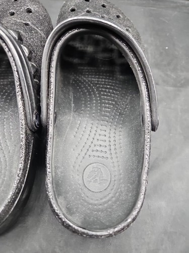 Rare! Crocs Classic Black Glitter Stud Women’s clogs spiked studs Punk W8 M6 - Picture 6 of 12