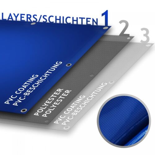 Jago® Plandeka samochodowa 650g/m2 z oczkami Wodoodporna plandeka ochronna PVC Plandeka tkaninowa - Zdjęcie 4 z 72