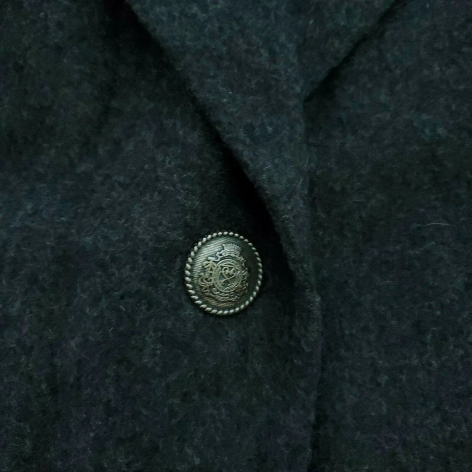 Mujer Londres Gris Oscuro Blazer Traje Chaqueta Lana Talla L Dorado Botón Charles Gris Foto 2 de 4