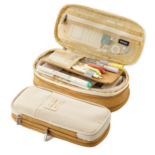 Student Canvas Large Capacity Pencil Case School Zip Stationery Storage Bags - Picture 18 of 24