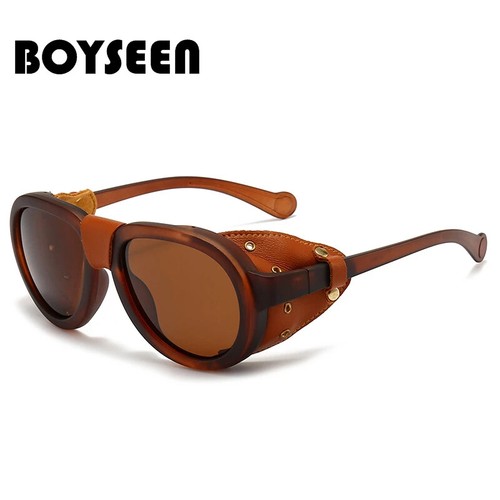 BOYSEEN Steam Punk Oval Windproof Goggle Polarized Sunglasses Men Women Fashion - Picture 21 of 29