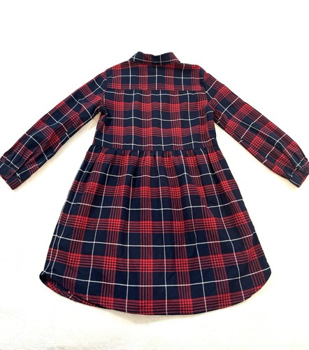 Oshkosh Dress 6/6x Navy Red Plaid Button Down Knee Length EUC - Picture 14 of 14