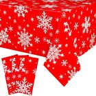 3 Pack Christmas Snowflake Plastic Tablecloth Disposable Xmas Table Cover
