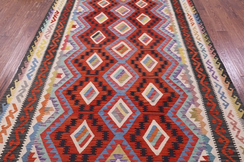 Reversible Flat Weave Kilim Wool On Wool Rug 6' 8" X 9' 8" - Q17823 - Picture 5 of 9