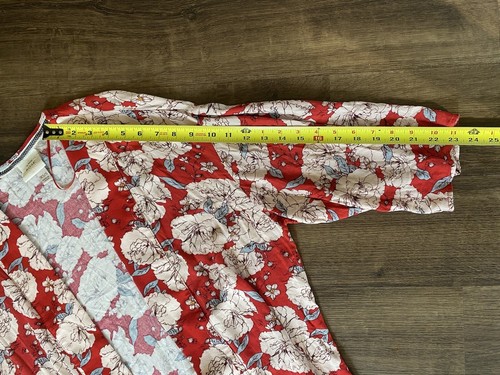 Knox Rose Kimono Duster Cardigan XS/S Red Floral Boho Open Front Lightweight - Picture 9 of 9