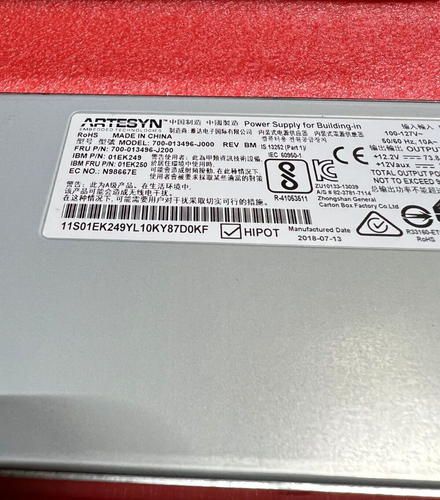 IBM 700-013496-J000 01EK249 01EK250 9840 9843 840 900 1300W Power Supply - Picture 2 of 4