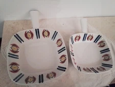 Rorstrand Sweden Delikat Ugnsfast 4 And 3 Ceramic Skillets  Set Of 2 7.75" &6.5"