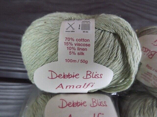 Debbie Bliss Amalfi, cotton, linen, silk blend, bag of 10, 110 yards ea., NEW. - Picture 3 of 3