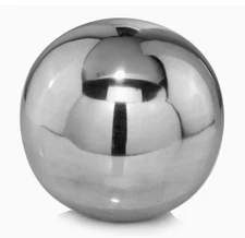 Modern Day Accents 6 Inch Bola Polished Sphere, Silver Aluminum