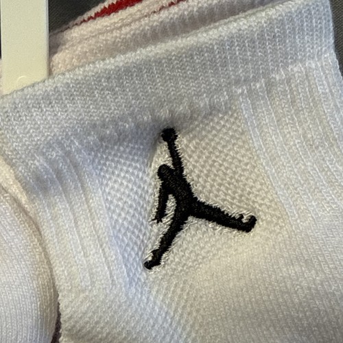 Nike Jordan Boy Socks Ankle Jumpman Basketball Cushioned 6 Pair Shoe 3Y-5Y White - Picture 4 of 7