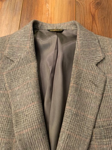 Strathmore Men’s Blazer Camel Hair Gray Plaid 42R Jacket Suit Coat - Picture 2 of 15