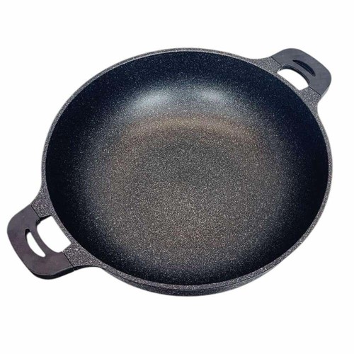 MADE IN KOREA 16'' 5 Layer Marble Non-Stick Jumbo Wok with Tempered Glass Lid - Afbeelding 10 van 12